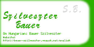 szilveszter bauer business card